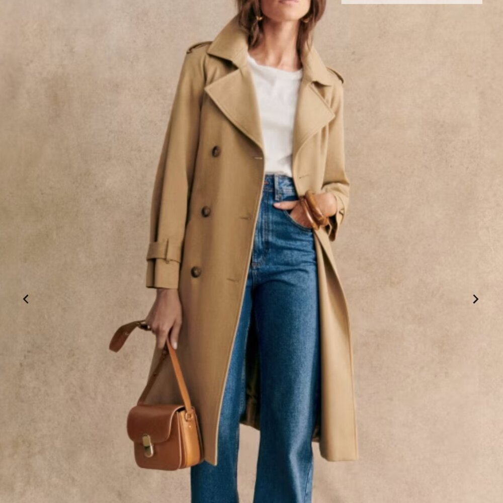 Sezane Scott Trench in Camel